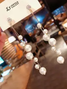 Jewels Galaxy Gold-Plated Contemporary Drop Earrings