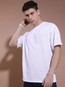 HIGHLANDER Drop Shoulder Sleeves Oversized Popcorn Structure T-shirt