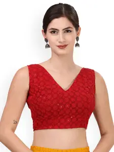 Oomph! Embroidered Pure Cotton Saree Blouse