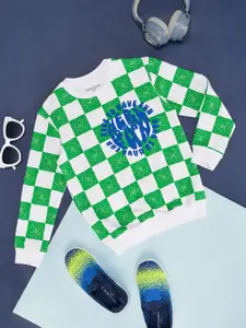 Pantaloons Junior Boys Checked Cotton Pullover Sweatshirt