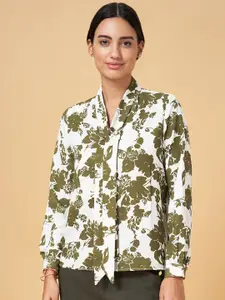 Annabelle by Pantaloons Floral Print V-Neck Shirt Style Top