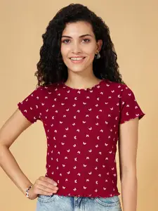 People Conversational Printed Cotton Top