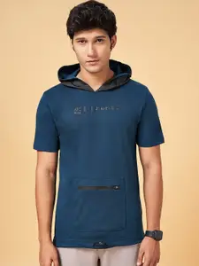 Ajile by Pantaloons Hooded Neck Short Sleeve Zip Detail Pullover Sweatshirt