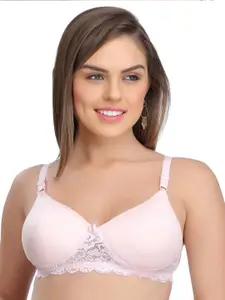 Eve's Beauty Laced Non-Wired Lightly Padded Seamless Bralette Bra With All Day Comfort