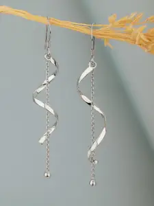 Carlton London Rhodium-Plated Contemporary 925 Sterling Silver Drop Earrings