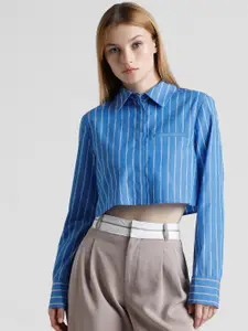 ONLY Boxy Opaque Striped Casual Shirt