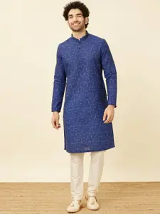 Manyavar Geometric Printed Pure Cotton Straight Kurta