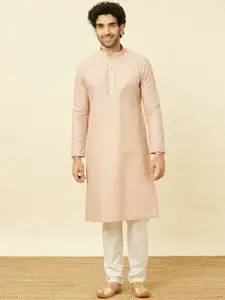Manyavar Mandarin Collar Regular Pure Cotton Kurta with Pyjamas