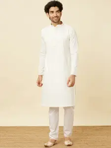 Manyavar Floral Regular Thread Work Kurta With Pyjamas