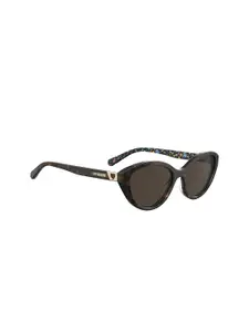 MOSCHINO LOVE Women Brown Lens & Black Butterfly Sunglasses with UV Protected Lens