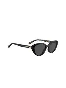 MOSCHINO LOVE Women Grey Lens & Black Butterfly Sunglasses with UV Protected Lens