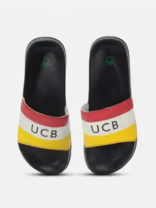 United Colors of Benetton Men Colourblocked Sliders