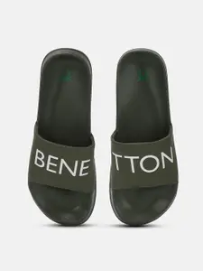 United Colors of Benetton Men Brand Logo Printed Sliders