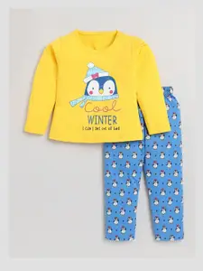 YK Girls Graphic Printed Pure Cotton Night suit