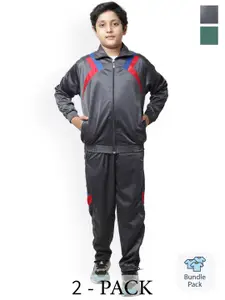 BAESD Boys Pack of 2 Mock Collar Tracksuits