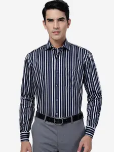 METAL Slim Fit Vertical Striped Cotton Formal Shirt