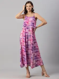Moomaya Pink Floral Print Maxi Dress