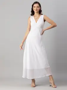 Moomaya V-Neck Sleeveless Maxi Dress