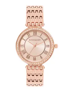 GIORDANO Women Embellished Dial And Metal Straps Analogue Watch A2083-66