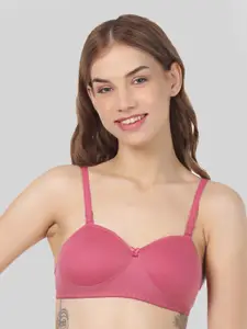 FUNAHME Lightly Padded Half Coverage All Day Comfort Seamless T-Shirt Bra