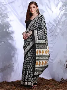 KALINI Ethnic Motifs Printed Art Silk Bagru Saree