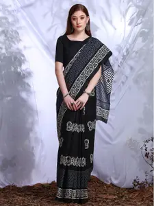 KALINI Ethnic Motifs Printed Art Silk Bagru Saree