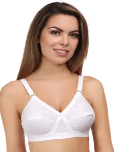 Eve's Beauty Full Coverage Floral Self Design Non Padded Everyday Bra With All Day Comfort