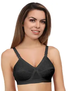 Eve's Beauty Full Coverage Floral Self Design Non Padded Everyday Bra With All Day Comfort