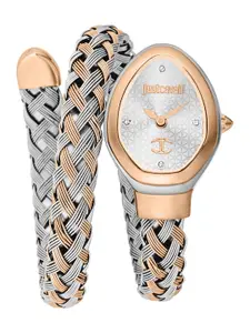 Just Cavalli Women Embellished Dial & Stainless Steel Cuff Analogue Watch JC1L264M0075