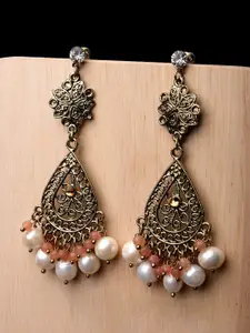 XPNSV Gold-Plated Contemporary Drop Earrings
