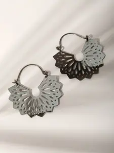 XPNSV Silver-Plated Contemporary Hoop Earrings