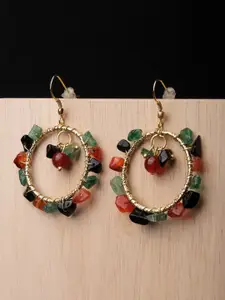 XPNSV Gold-Plated Contemporary Drop Earrings