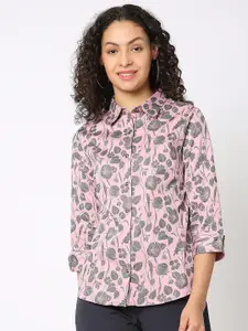 NOT SO PINK Floral Printed Relaxed Cotton Casual Shirt