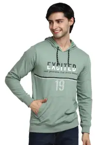 V-Mart Typography Printed Hooded Cotton Sweatshirts