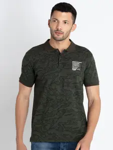 Status Quo Abstract Printed Polo Collar T-shirt