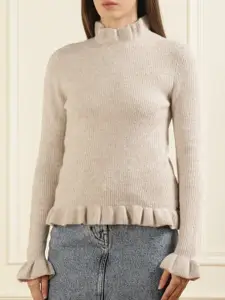 Ted Baker Women Beige Cable Knit Pullover