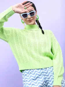 Tokyo Talkies Solid Knitted Pullover Sweater