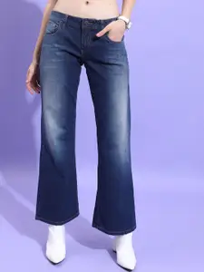 Tokyo Talkies Women Bootcut Fit Clean Look Heavy Fade Stretchable Jeans