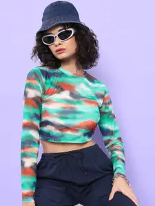 Tokyo Talkies Print Crop Top