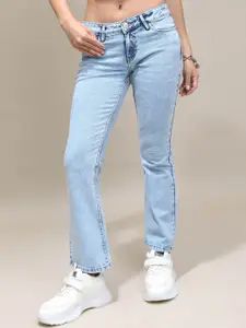 Tokyo Talkies Women Bootcut Fit Clean Look Heavy Fade Stretchable Jeans