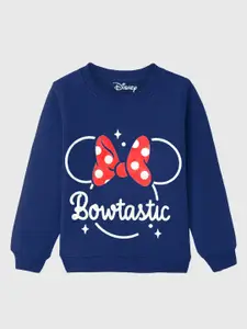 KUCHIPOO Girls Minnie Mouse Printed Sweatshirt