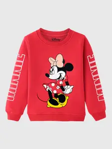 KUCHIPOO Girls Minnie Mouse Printed Sweatshirt