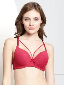 PrettyCat Medium Coverage Lightly Padded Seamless Push-Up Bra With All Day Comfort