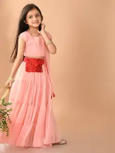 LilPicks Girls Tiered Lehenga & Blouse With Dupatta