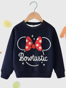 KUCHIPOO Girls Minnie Mouse Printed Sweatshirt