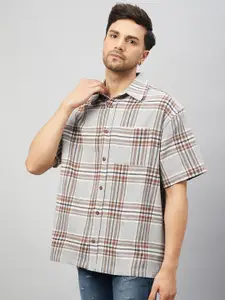 CHIMPAAANZEE Tartan Checked Oversized Casual Shirt