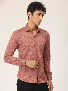 SmartRAHO Classic Slim Fit Abstract Printed Cotton Casual Shirt