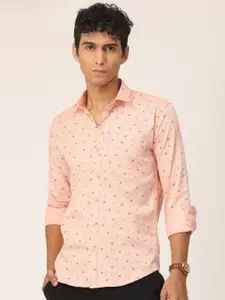 SmartRAHO Classic Slim Fit Micro Disty Printed Cotton Casual Shirt