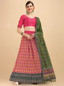 KALINI Ethnic Motifs Printed Semi-Stitched Lehenga & Unstitched Blouse With Dupatta