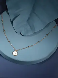 Zaveri Pearls Gold-Plated Stone Studded Enamelled Necklace